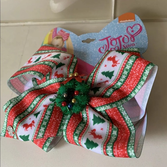 Jojo Siwa Holiday Christmas Clip-On Hair Bow Christmas Tree/Unicorn/Wreath NEW - Picture 6 of 11